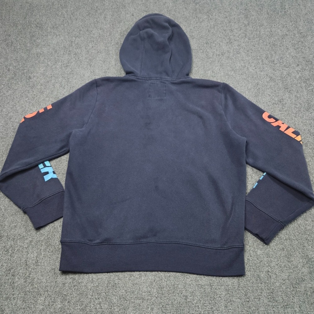 Hollister Hoodie Mens Large Navy Blue Rainbow Sleeve Graphic California Pullover - Picture 2 of 9